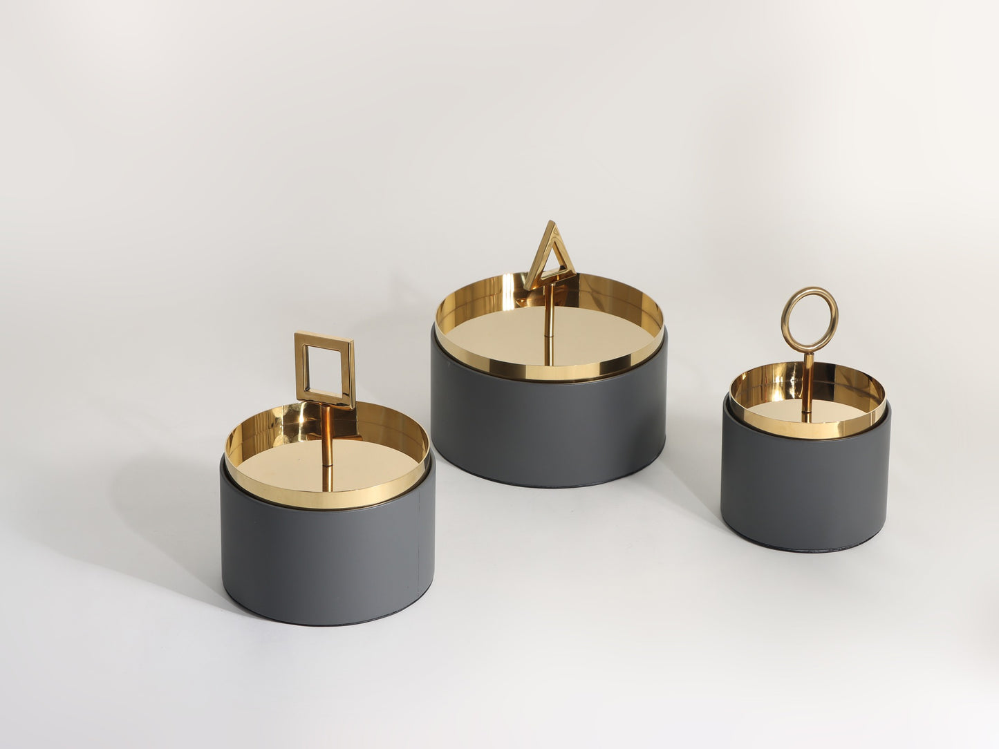 GOLD BLACK GEOMETRY COVER STORAGE BOX