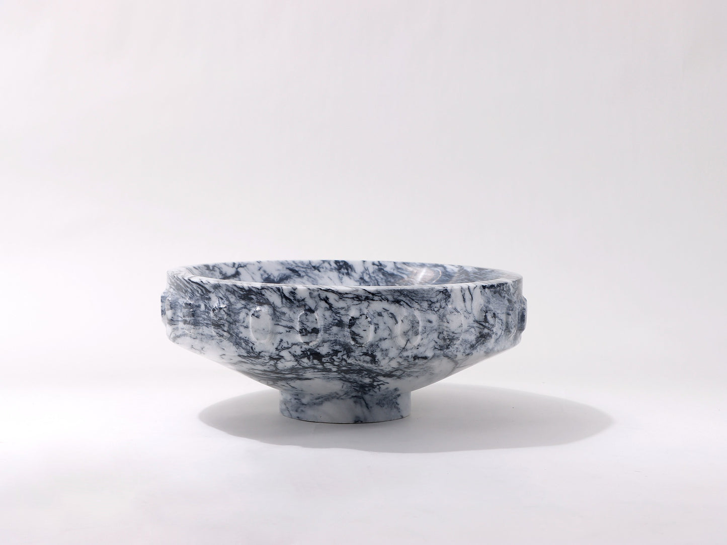 GREY SWIRL ROUND MARBLE TRAY