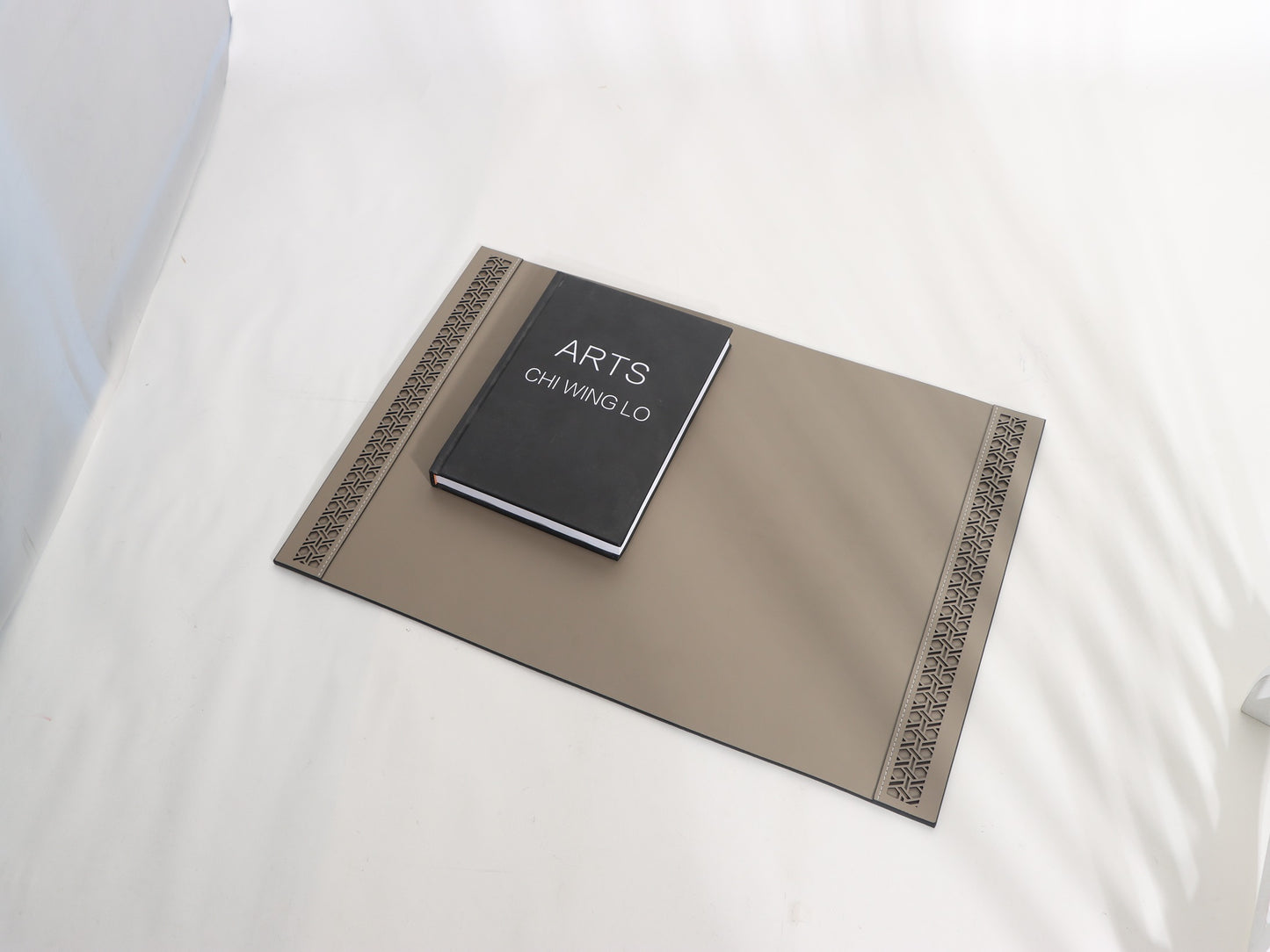 KHAKI OFFICE DESKTOP LEATHER MAT