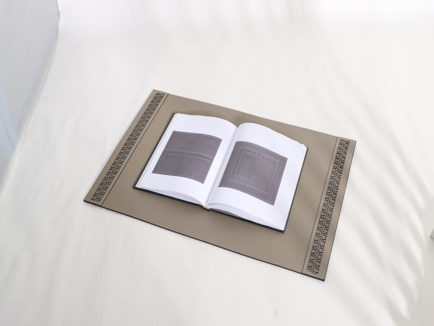 KHAKI OFFICE DESKTOP LEATHER MAT