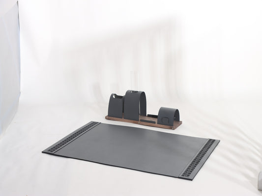 GREY OFFICE LEATHER MAT