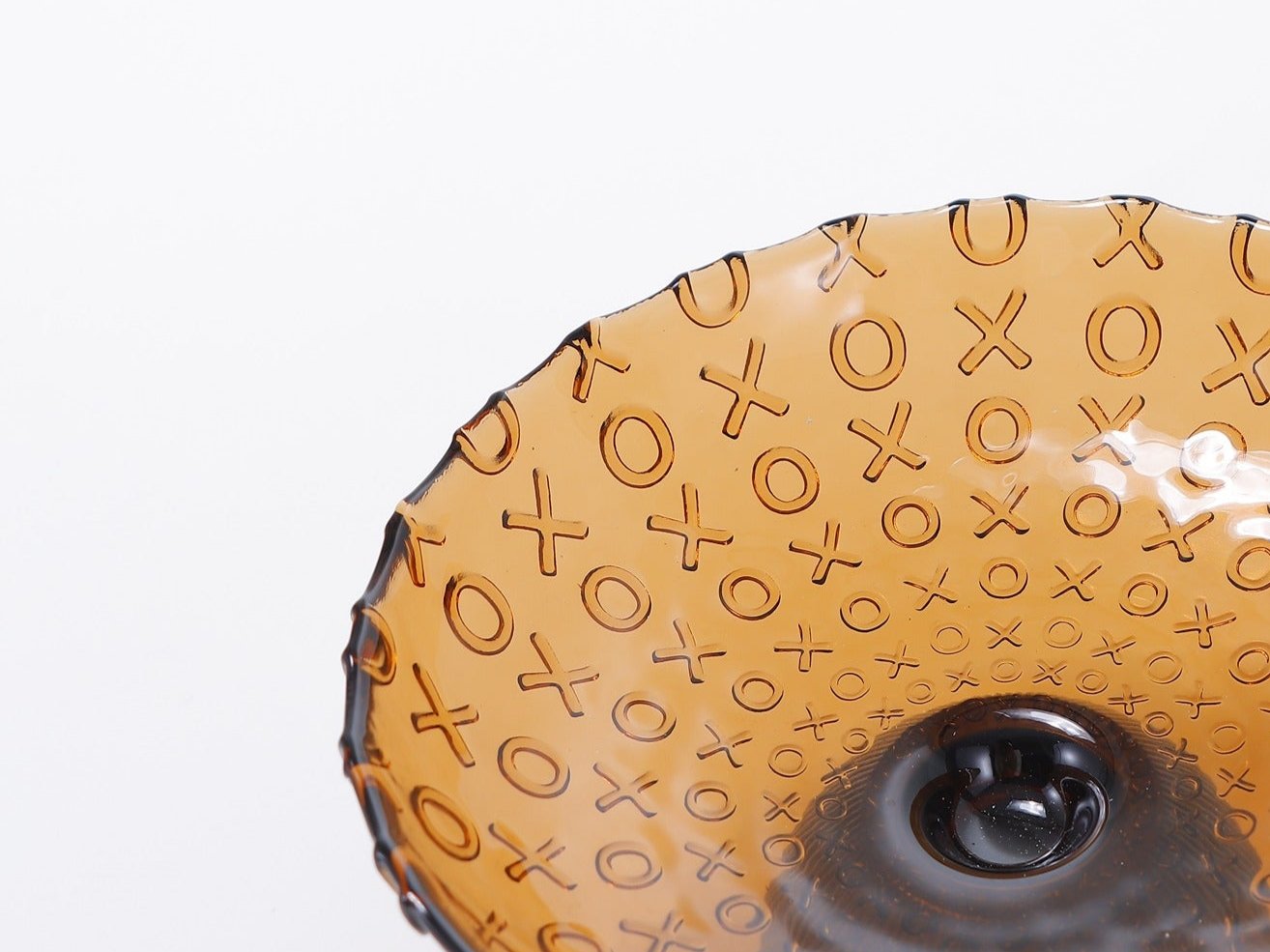 BROWN GOBLET GLASS FRUITS PLATE