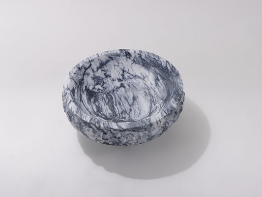 GREY SWIRL ROUND MARBLE TRAY