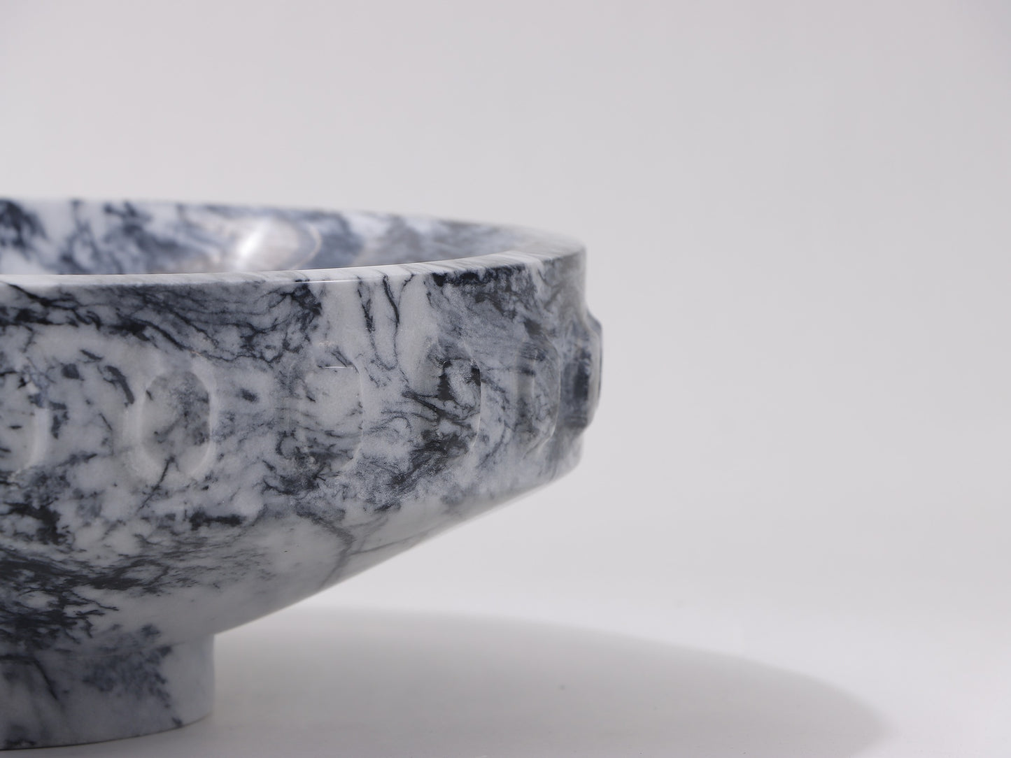 GREY SWIRL ROUND MARBLE TRAY