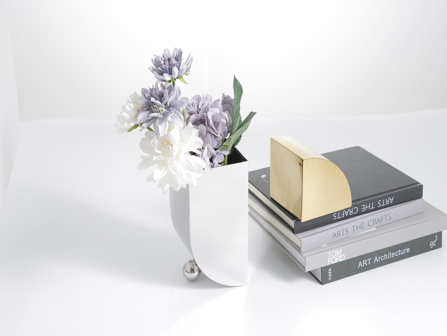 MODERN GOLD & SILVER BOOKEND