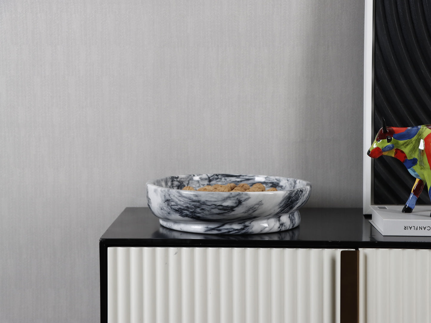 CLOUD GREY ROUND MARBLE TRAY