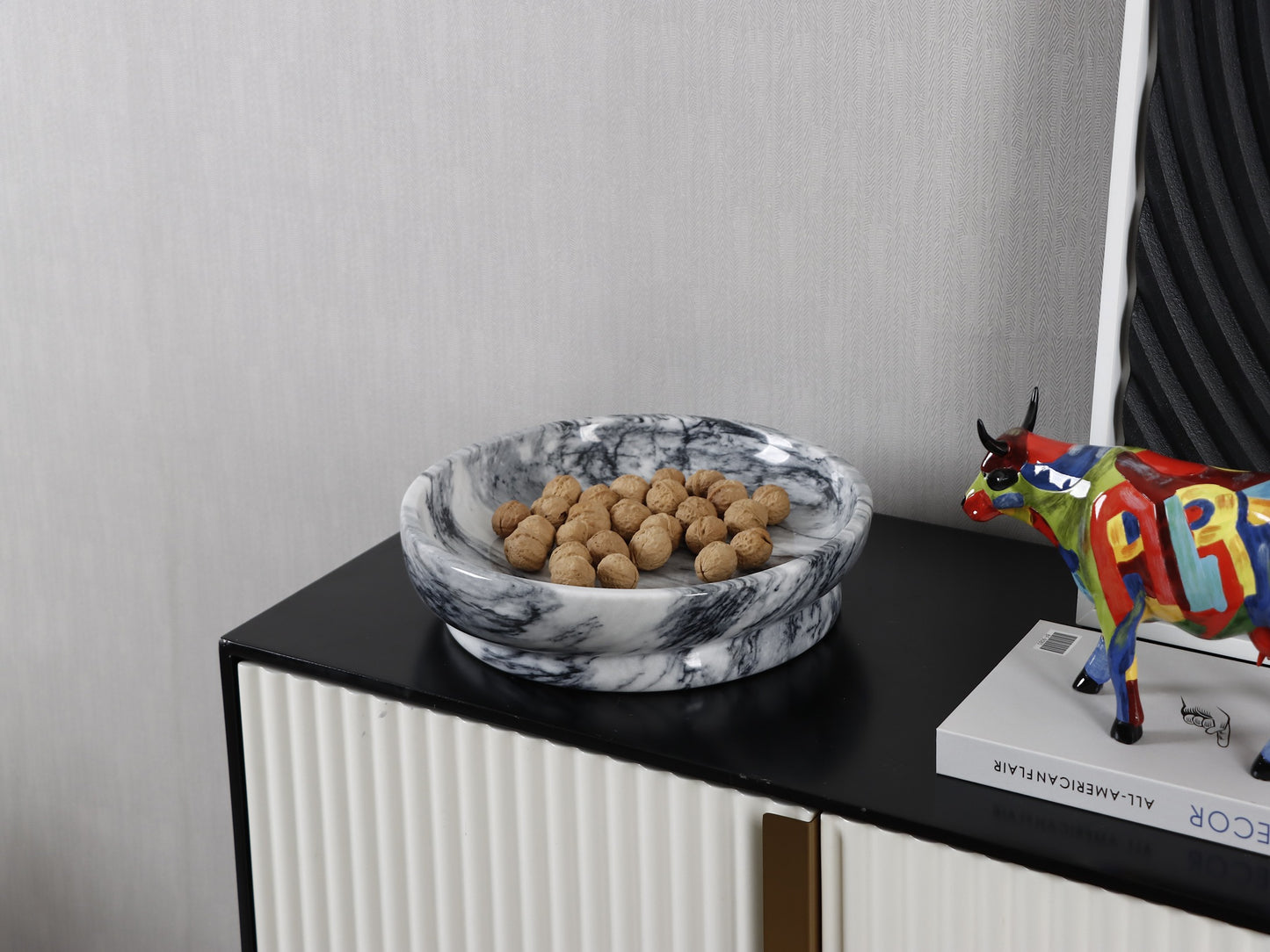 CLOUD GREY ROUND MARBLE TRAY
