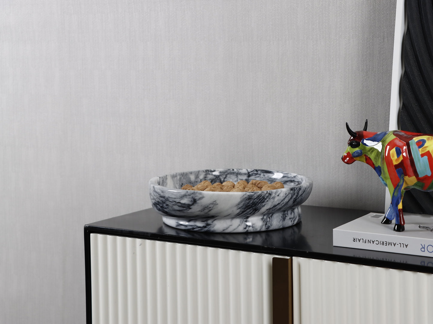CLOUD GREY ROUND MARBLE TRAY