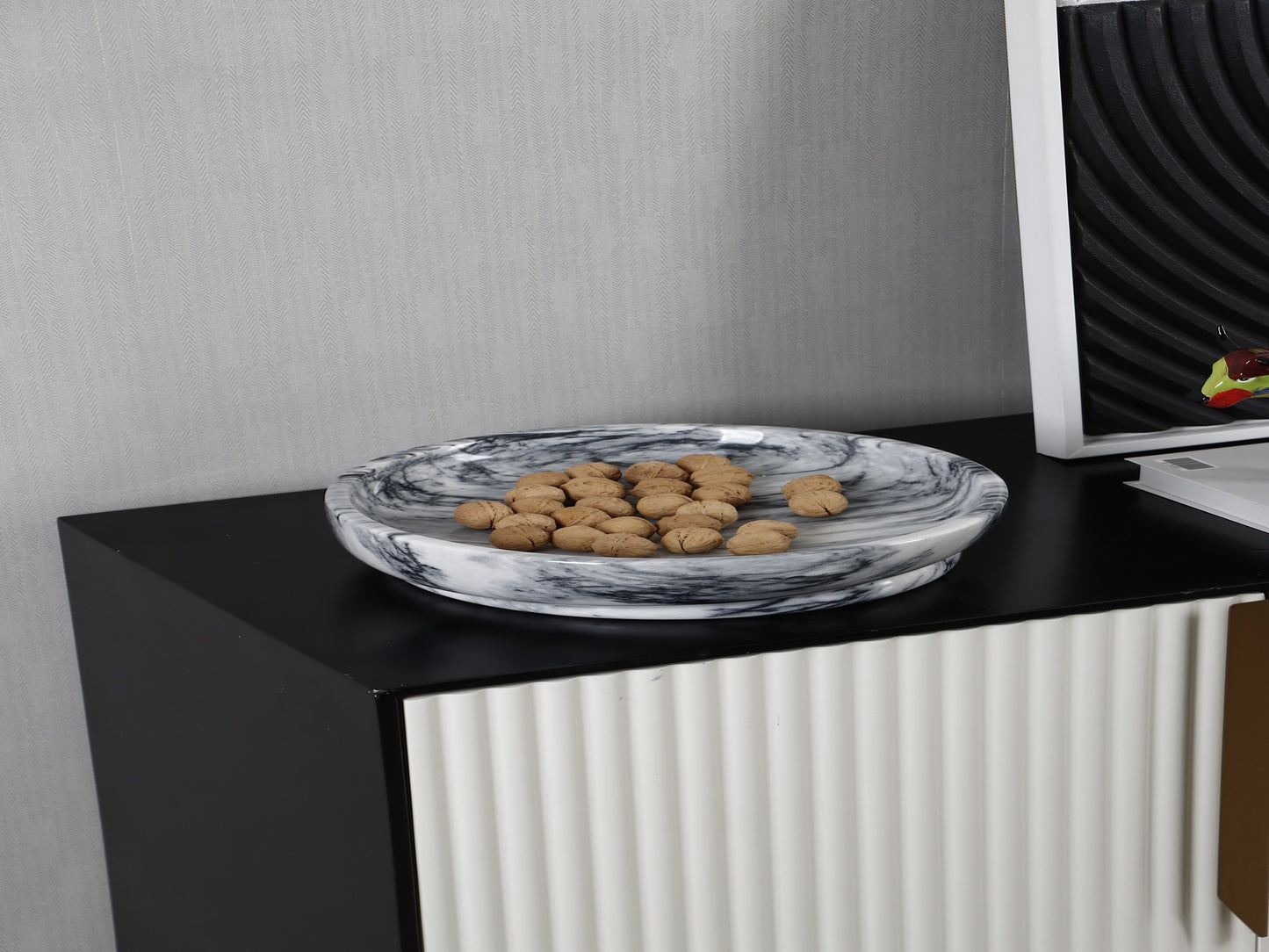 CLOUD GREY ROUND MARBLE TRAY