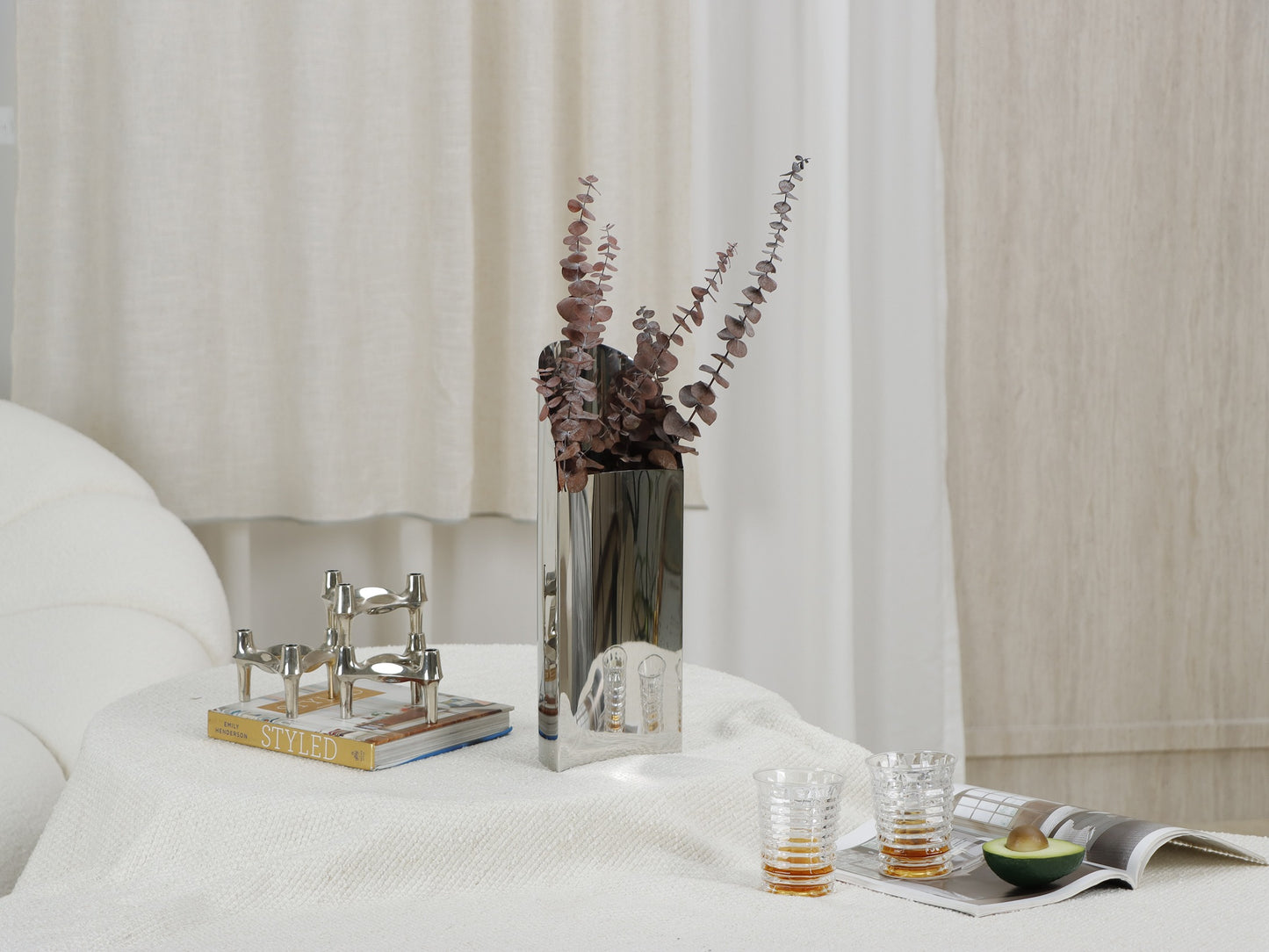 STAINLESS STEEL BEVEL VASE